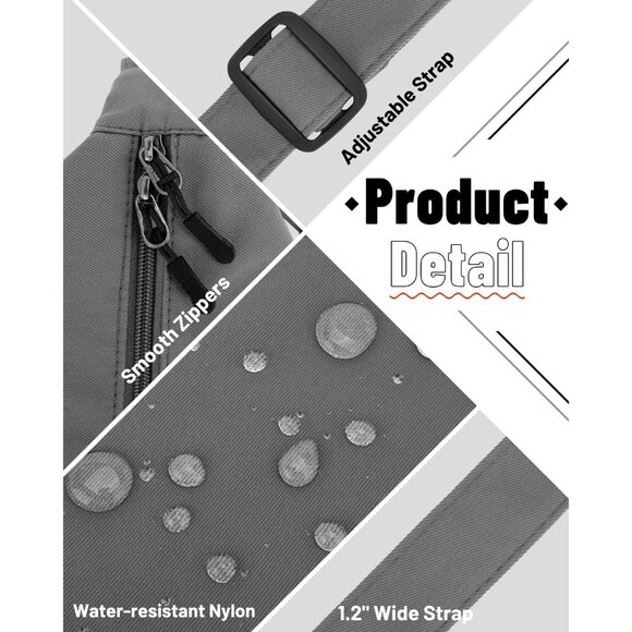 Women Grey Imported Polyester Crossbody Lightweight Crescent Trendy Sling Bag - Picture 4 of 8